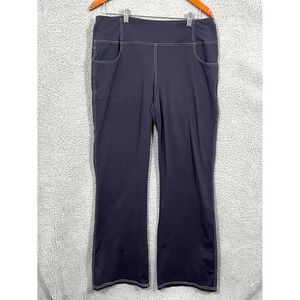 G4Free Yoga Pants Womens 2XL Gray Pockets High Waist Stretch Pull On Flare Leg